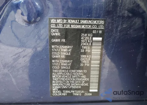 2018 Nissan Rogue S z USA, uszkodzony, nr VIN KNMAT2MV7JP565836